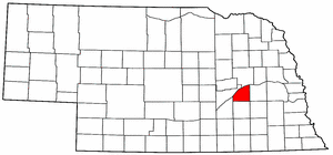 Nebraska Map showing Polk County