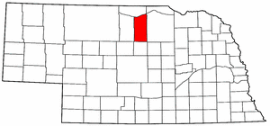 Nebraska Map showing Rock County