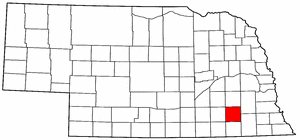 Nebraska Map showing Saline County