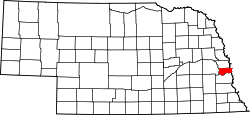 Nebraska Map showing Sarpy County