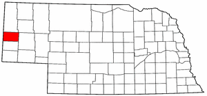 Nebraska Map showing Scotts Bluff County