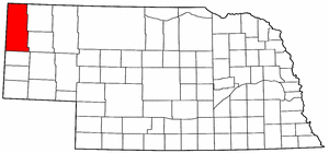 Nebraska Map showing Sioux County