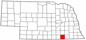 Nebraska Map showing Thayer County