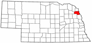 Nebraska Map showing Thurston County