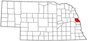 Nebraska Map showing Washington County