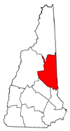 New Hampshire Map showing Carroll County
