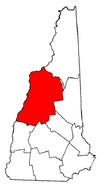 New Hampshire Map showing Grafton County