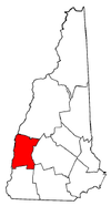 New Hampshire Map showing Sullivan County