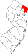 New Jersey Map showing Bergen County