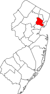New Jersey Map showing Essex County