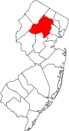 New Jersey Map showing Morris County