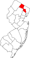 New Jersey Map showing Passaic County