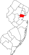 New Jersey Map showing Union County