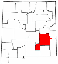 New Mexico Map showing Chaves County