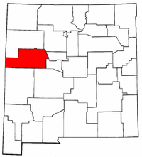 New Mexico Map showing Cibola County
