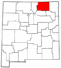 New Mexico Map showing Colfax County