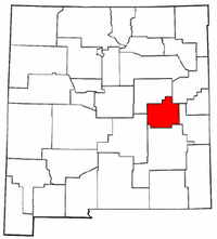 New Mexico Map showing De Baca County
