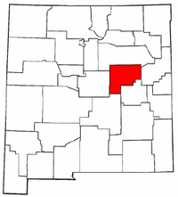 New Mexico Map showing Guadalupe County