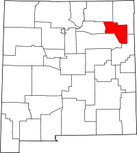 New Mexico Map showing Harding County