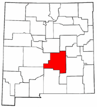 New Mexico Map showing Lincoln County