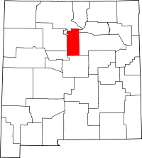 New Mexico Map showing Santa Fe County