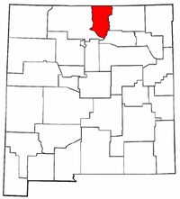 New Mexico Map showing Taos County