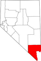 Nevada Map showing Clark County