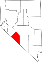 Nevada Map showing Esmeralda County