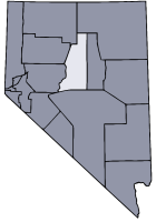 Nevada Map showing Lander County