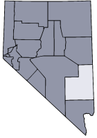 Nevada Map showing Lincoln County