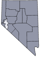 Nevada Map showing Lyon County