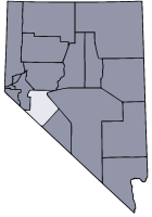 Nevada Map showing Mineral County
