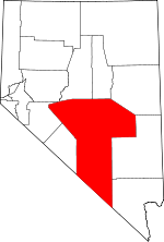 Nevada Map showing Nye County