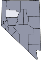Nevada Map showing Pershing County