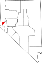 Nevada Map showing Storey County