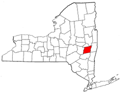 New York Map showing Albany County