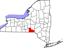 New York Map showing Broome County
