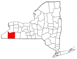 New York Map showing Cattaraugus County