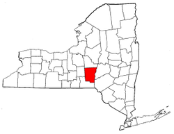 New York Map showing Chenango County