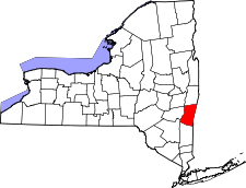 New York Map showing Columbia County