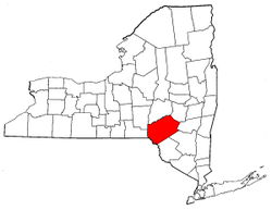New York Map showing Delaware County