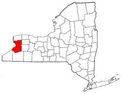 New York Map showing Erie County