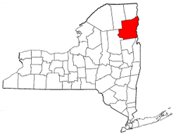 New York Map showing Essex County