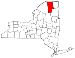 New York Map showing Franklin County