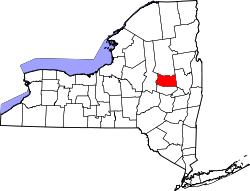 New York Map showing Fulton County