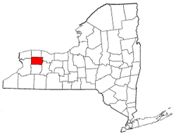 New York Map showing Genesee County