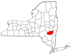 New York Map showing Greene County