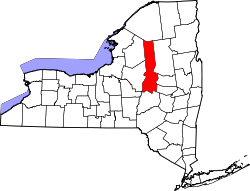 New York Map showing Herkimer County