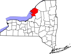 New York Map showing Jefferson County