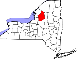 New York Map showing Lewis County